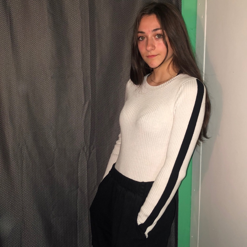 Hollister black and white sweater